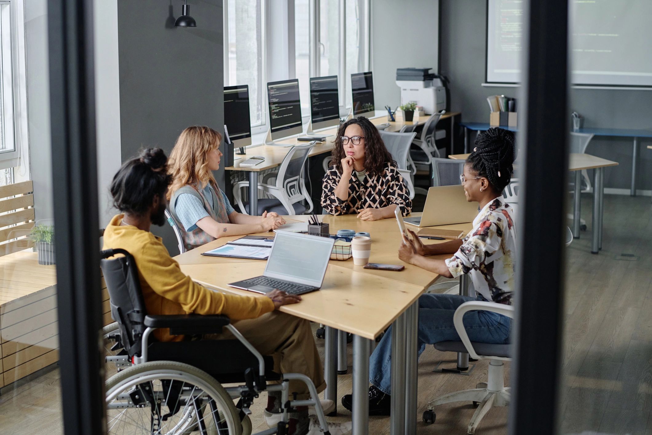Business team in a modern office meeting